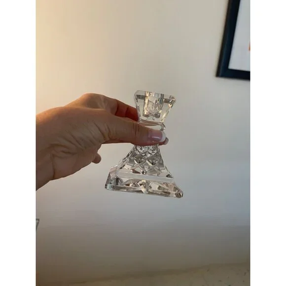 Waterford Vintage MCM Candle Sticks Pair Crystal Collectible Decor - Picture 12 of 12